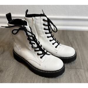 Sincerely Jules Harley Lace Up Side Zip Combat Boots Women’s Size 7.5 M Combat